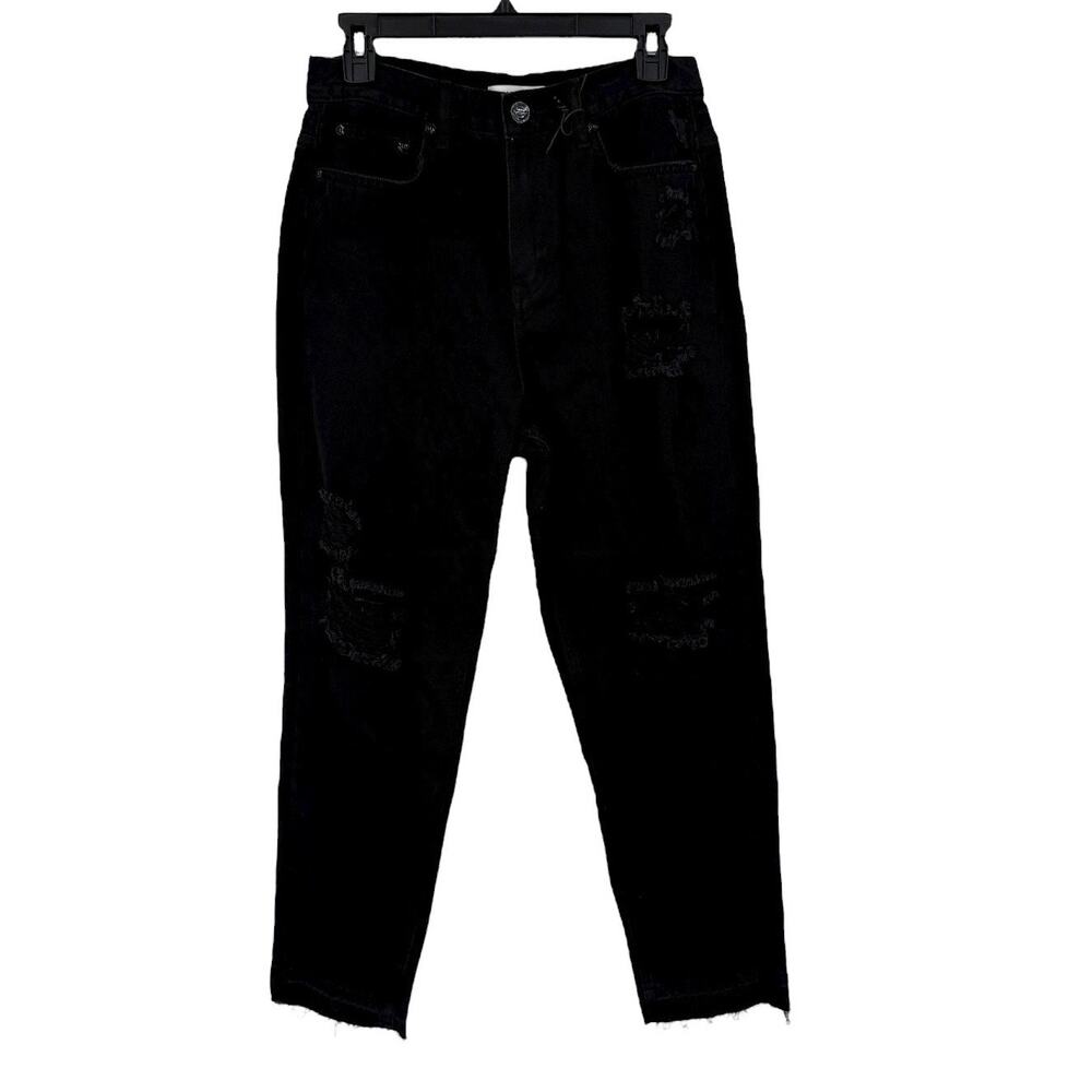 Rebecca Minkoff straight taper distressed jeans black size 25 - Picture 2 of 7